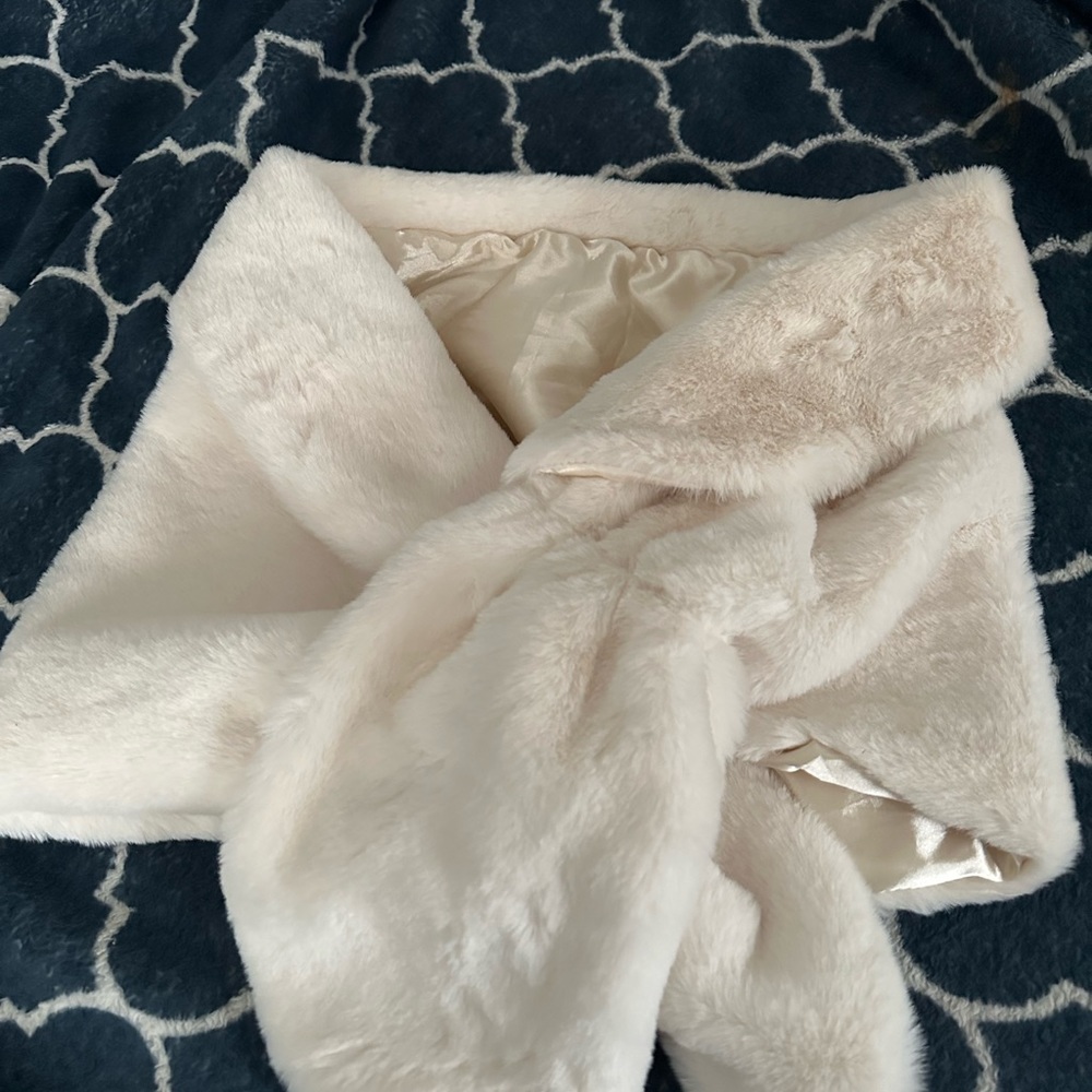 Worn once , fur throw  super comfy and warm , great quality